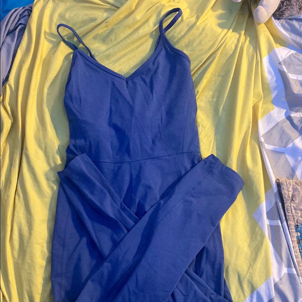 Blue Spaghetti Strap Jumpsuit